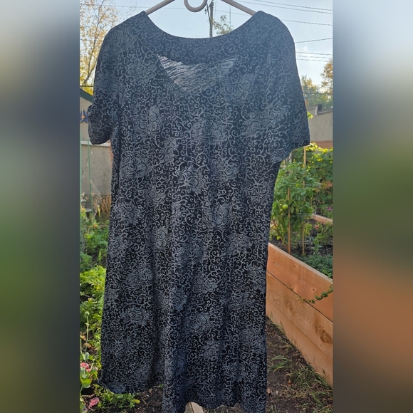 Fresh Produce Black,Grey & Blue Short Sleeve Cotton Dress. Xl - Picture 2 of 13